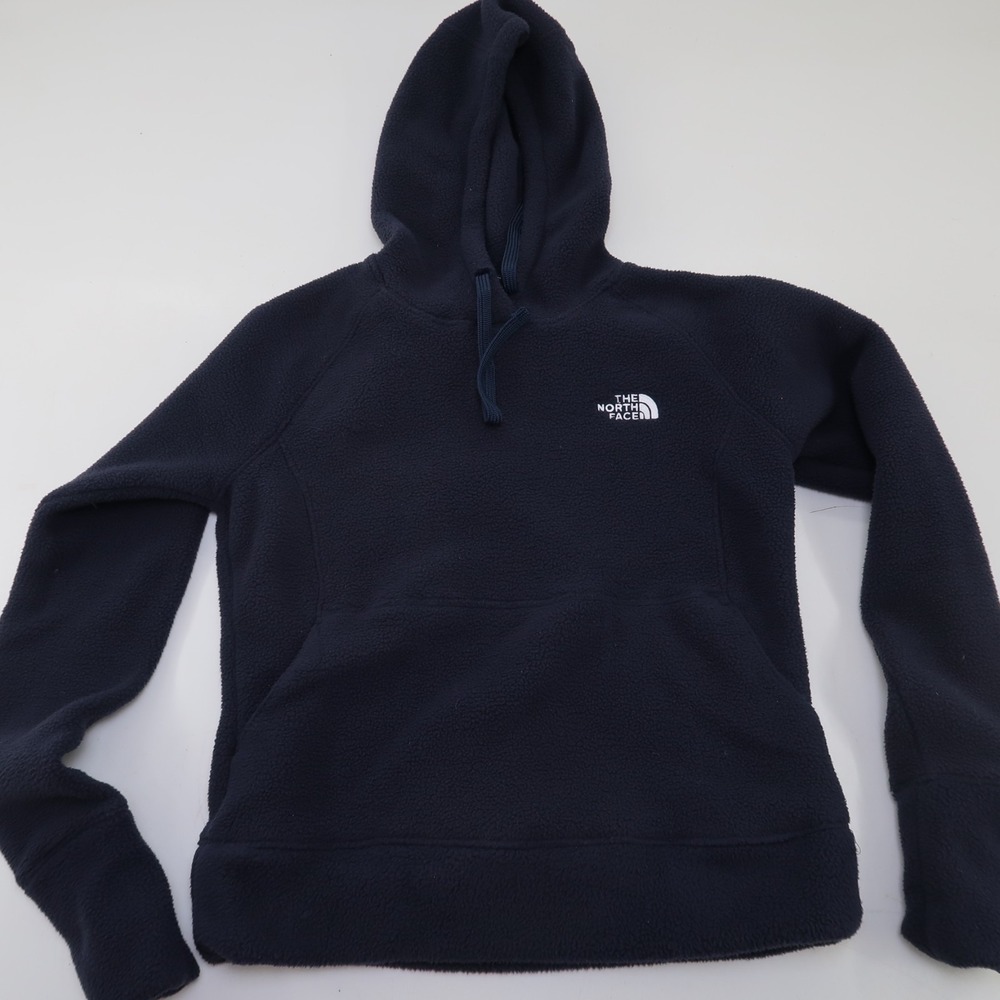 The North Face‎ Pullover Womens Small Black Hoodie Logo Embroidered Sherpa